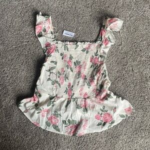 Old Navy Floral Babydoll Top Size XXL Ruffle Sleeve Blouse Women’s